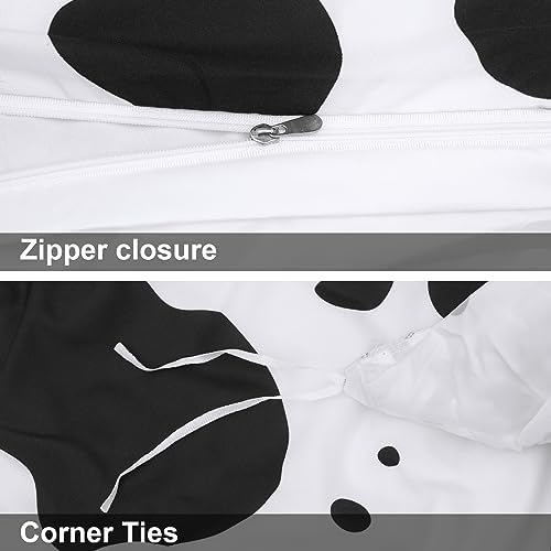 Vicimi Cow Print Duvet Cover Set Twin 3pcs