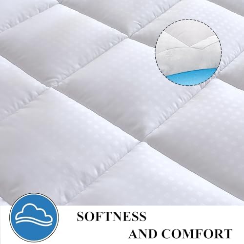 FISHDRU Quilted Fitted Mattress Pad for 16 Inch Deep Mattresses