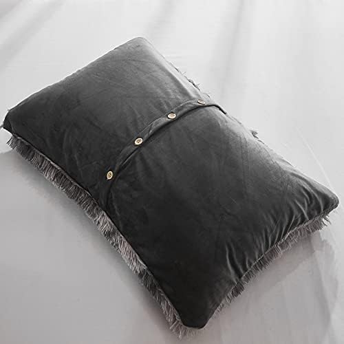 WERDIM Shaggy Fluffy Duvet Cover Set with Button Closure