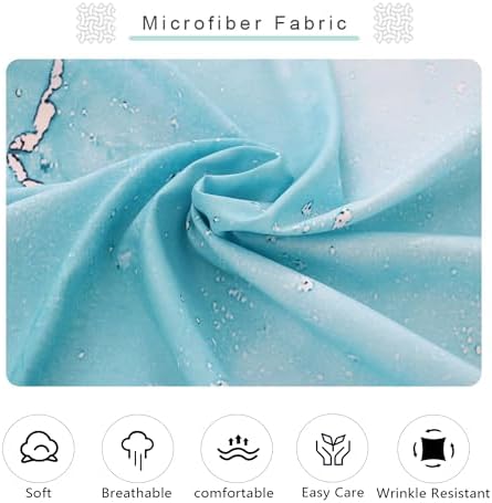 EDGZKO Blue Marble Queen Sheet Set 4PC