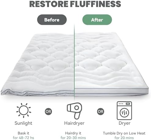 BDEUS Twin Mattress Pad 1450 GSM Four Leaf Clover Supporter
