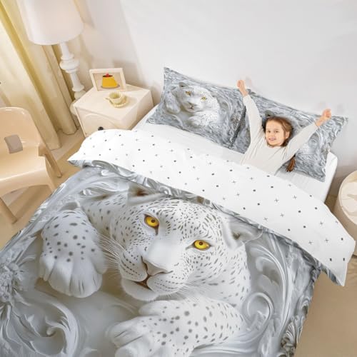 Manfei Cheetah Kids Duvet Cover Set Twin Size 1