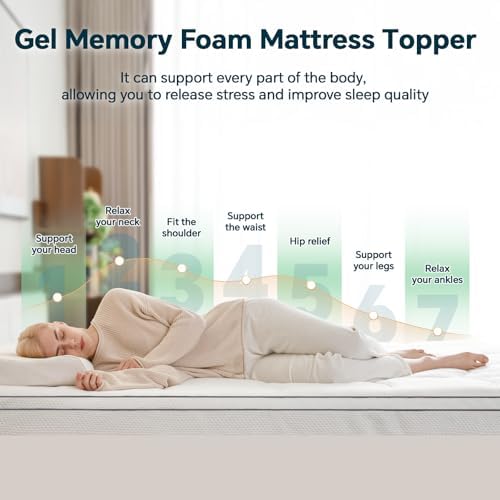 GEMBED 4 Inch Memory Foam Mattress Topper Full Size