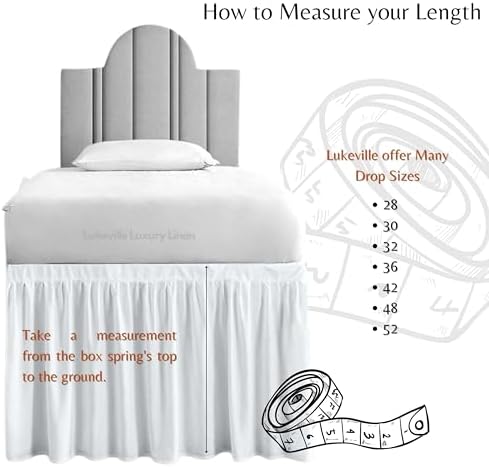 Lukeville Luxury Linen Twin XL Bed Skirt 32 Drop