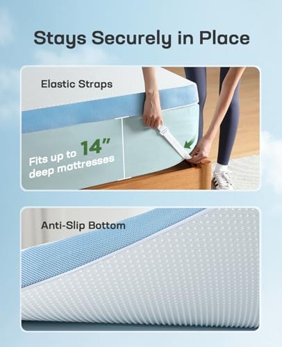 Marsail 3 Inch Gel Memory Foam Mattress Topper Twin XL
