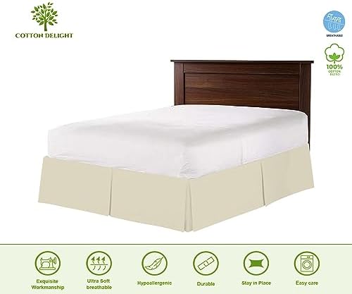 Cotton Delight Queen Bed Skirt 12 Drop Ivory Solid