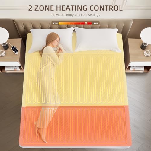 Caperia Multizone Heated Mattress Pad with 9 Heat Settings