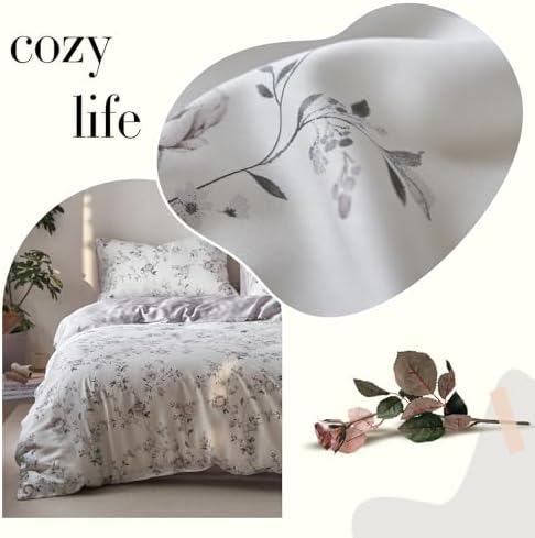 DREAMINGO Lyocell Silky Duvet Cover Set - Twin XL White Purple