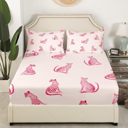 jejeloiu Cheetah Bedding Set Twin Size 1