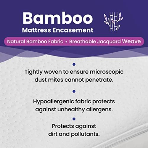 Slumberfy Twin XL Waterproof Bamboo Mattress Encasement