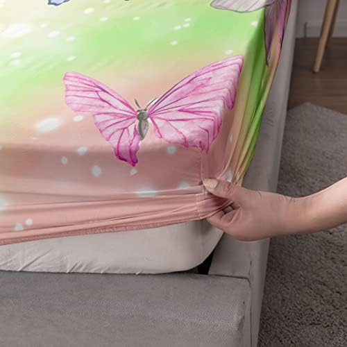 Rainbow Butterfly Sheet Set 4Pcs for Kids