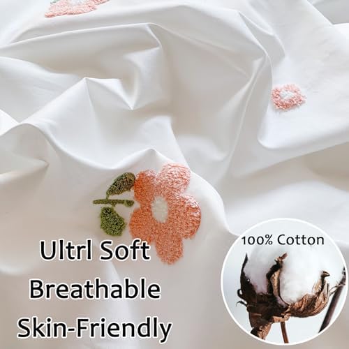 MorroMorn Fluffy Chenille Embroidered Duvet Cover Set