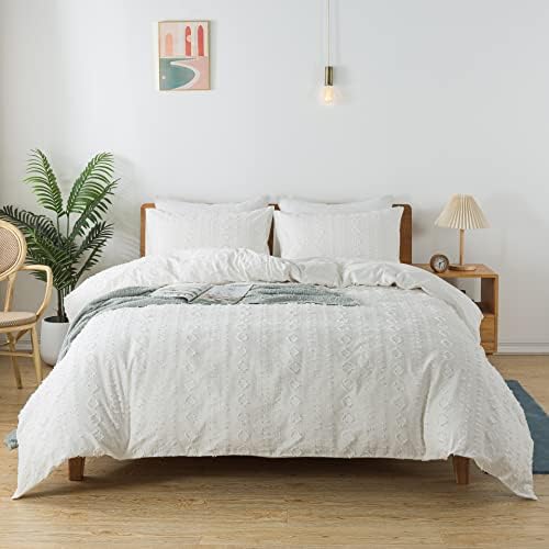 Brandream Boho White Tufted Duvet Cover Set
