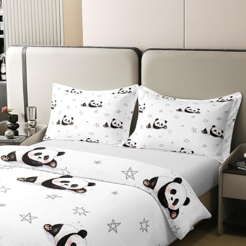 Jejeloiu Panda Duvet Cover Set 100 Cotton Kids