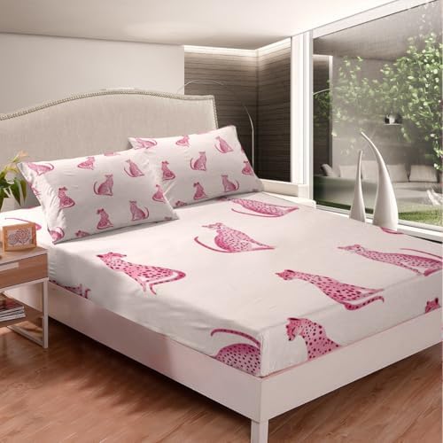 jejeloiu Cheetah Bedding Set Twin Size 1