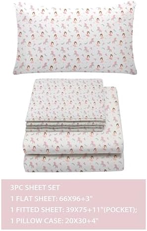 Cute Twin Sheet Set for Kids Boy Girl 3 Piece