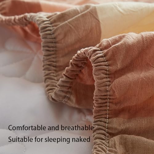 FCLDESHOP Fitted Mattress Pad 180x200cm Pure Cotton Quilted Protector