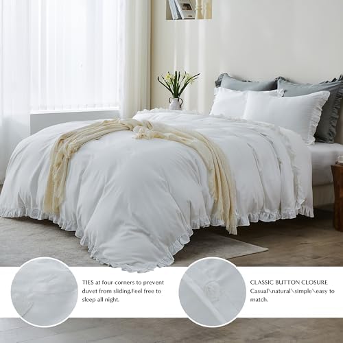 SimpleOpulence Organic Cotton Ruffle Duvet Set 2Pcs Twin
