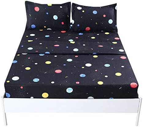 MAG 4Pcs Space Sheets Galaxy Themed Bedding Set for Kids and Teens