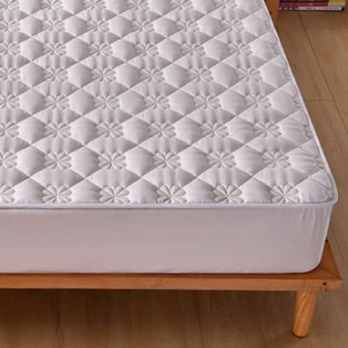 FCLDESHOP Fitted Mattress Pad Cover with Quilted Design
