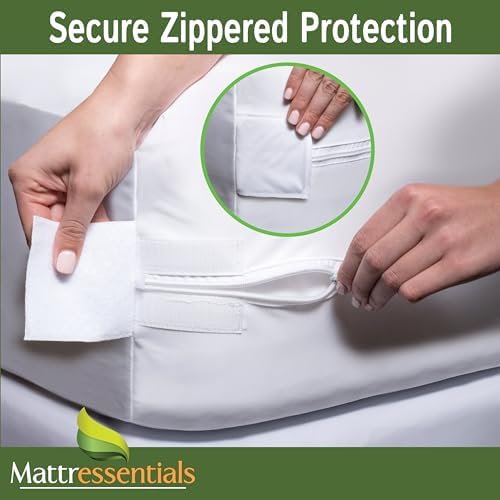 Mattress Essentials Zippered Mattress Encasement - Waterproof Bed Bug Cover