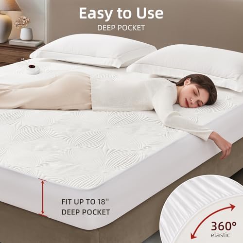 Bwarm Heated Mattress Pad with 9 Heat Settings and 12 Hour Auto Off