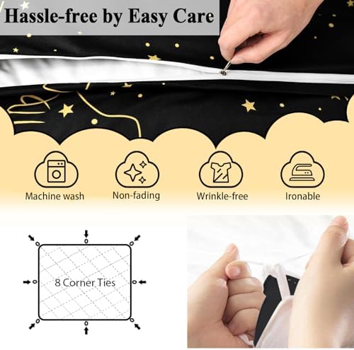 Kids Constellation Duvet Cover Set - Galaxy Zodiac Theme for Bedrooms