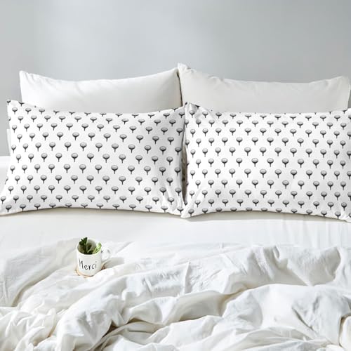 Feelyou Golf Duvet Cover Bedding Set Queen Size 3Pcs Zipper