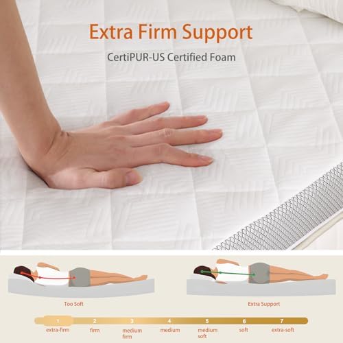 WEUP Extra Firm Mattress Topper 3 Inch Full Size