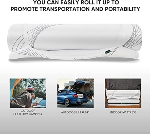 FLEXPEDIC 3 Inch Mattress Topper with Coconut Shell Carbon and 3D Breathable Mesh
