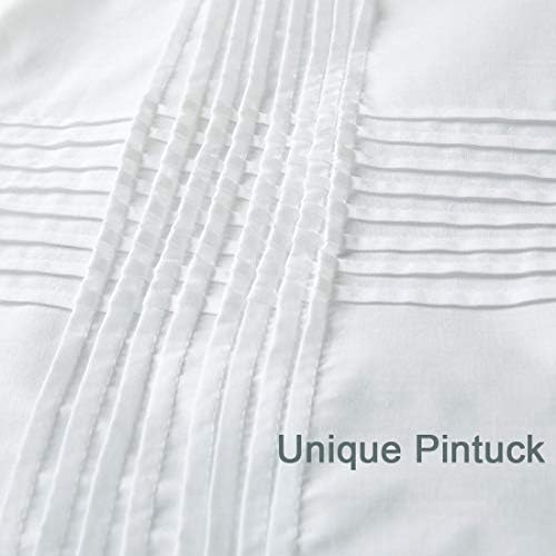 YINFUNG Ruffled Duvet Cover Set White Shabby Chic King 3 Piece