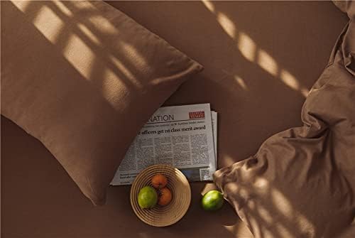 Omelas Brown Duvet Cover Set Twin Size 66x90in