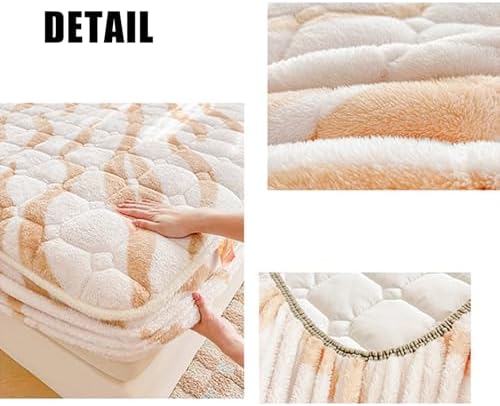 LDLCYCN Warm Queen King Full Mattress Cover with Elastic Band and Pillowcase
