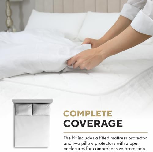 Mattshield Original 3-Piece Waterproof Mattress Protector Kit Queen Size