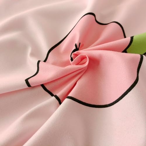 SDY 3PCS Pink Peach Print Sheet Set Twin Size