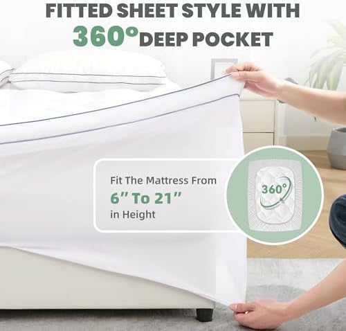 BDEUS Twin Mattress Pad 1450 GSM Four Leaf Clover Supporter