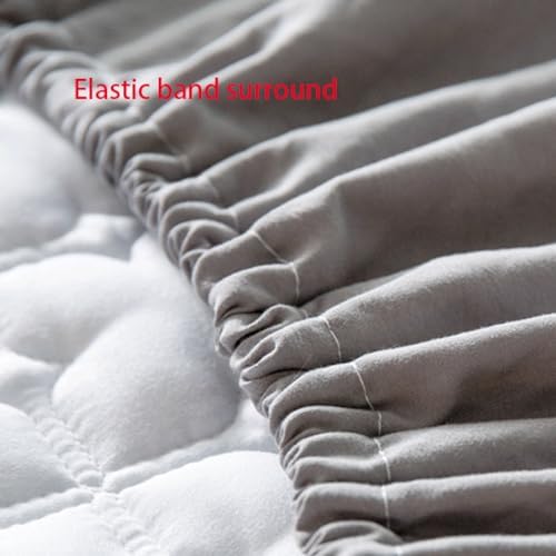 FCLDESHOP Deep Pocket Mattress Pad Cover Pure Cotton Quilted 3PCS Set