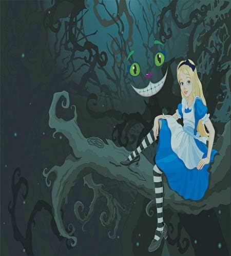 Ambesonne Alice in Wonderland Duvet Cover Set Blue Black