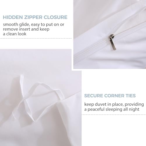 JSD White Duvet Cover Set Twin Size 2 Piece