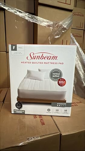 Sunbeam Heated Mattress Pad Full 10 Heat Settings Auto Shut Off Washable