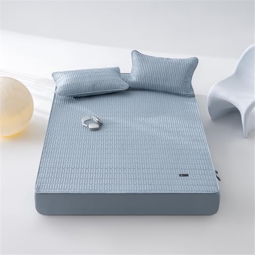 BYHIP Mattress Protector Breathable Soft Cover with Deep Pocket Blue Full