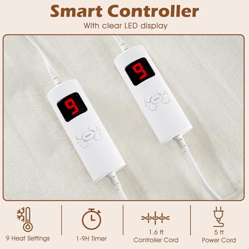 Costway Heated Mattress Pad King Size with Dual Controllers
