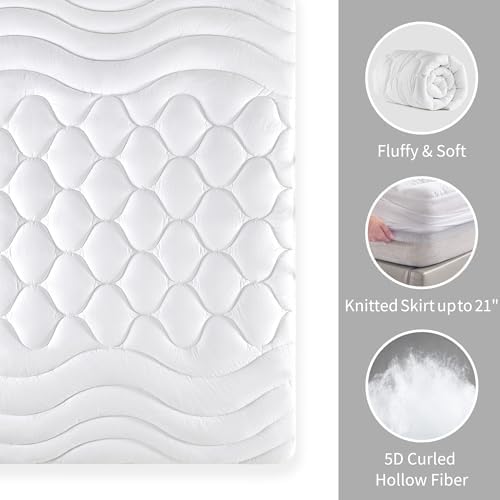Sonive White Mattress Pad with 3-Zone Support