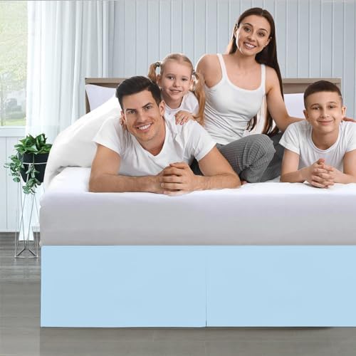 EASYCOT Queen Bedskirt 16 Inch Drop Egyptian Cotton Dust Ruffle