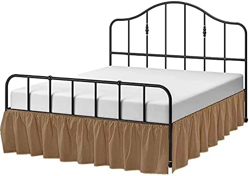 Taupe Ruffle Bed Skirt with 14 Drop - California King
