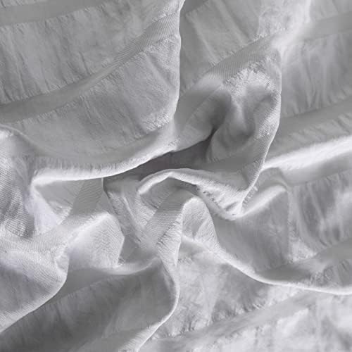 NTBAY Seersucker Duvet Cover Set Twin 2 Piece Light Grey