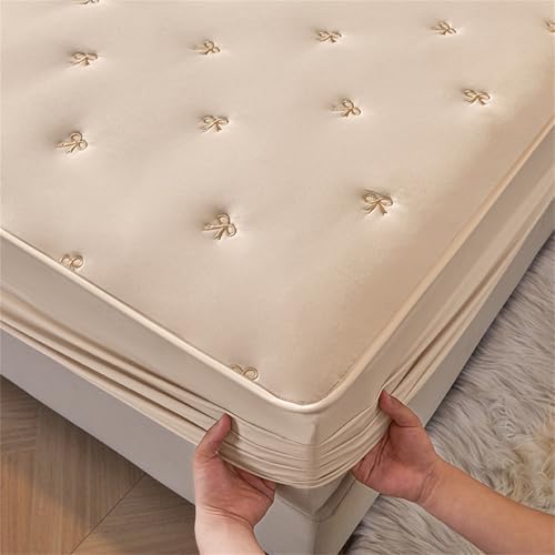 BYHIP Waterproof Mattress Protector with 11 Deep Pocket and Twin Fitted Sheet
