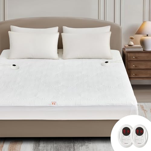 Bwarm Heated Mattress Pad with 9 Heat Settings and 12 Hour Auto Off