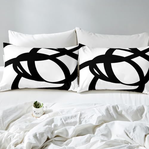 Jejeloiu Stripe Line Bedding Set King Size