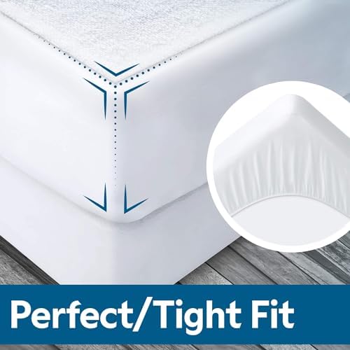 Guardmax Terry Cotton Queen Mattress Protector - Waterproof Dust Mite Proof